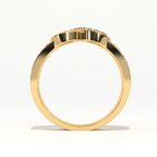Aarinya Endless Infinity Ribbon Pave Band, The Continuous Loop Shimmer Ring, The Eternal Devotion Double-Shank Band