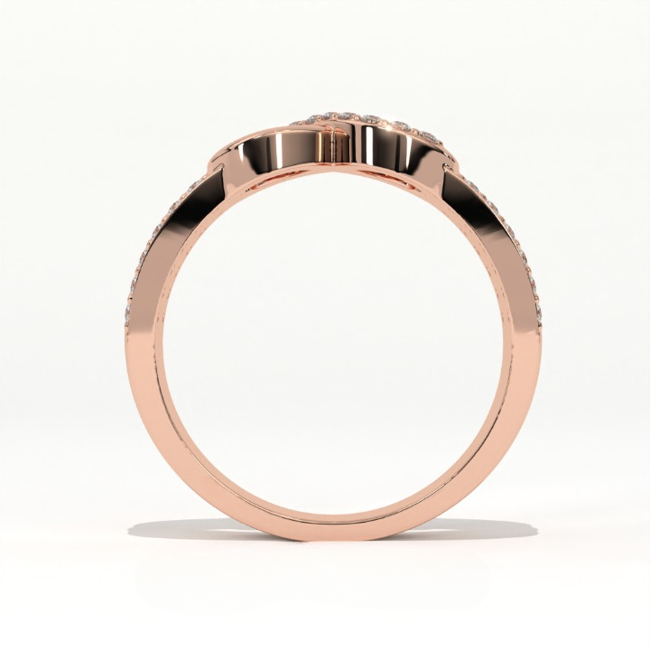 Aarinya Endless Infinity Ribbon Pave Band, The Continuous Loop Shimmer Ring, The Eternal Devotion Double-Shank Band