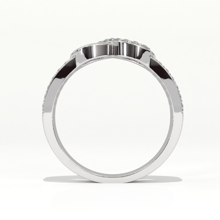 Aarinya Endless Infinity Ribbon Pave Band, The Continuous Loop Shimmer Ring, The Eternal Devotion Double-Shank Band