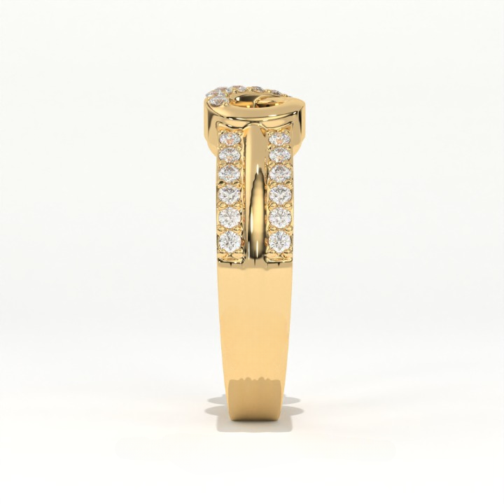 Aarinya Endless Infinity Ribbon Pave Band, The Continuous Loop Shimmer Ring, The Eternal Devotion Double-Shank Band