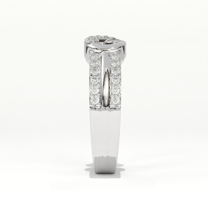 Aarinya Endless Infinity Ribbon Pave Band, The Continuous Loop Shimmer Ring, The Eternal Devotion Double-Shank Band