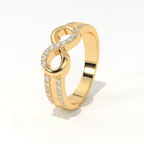 Aarinya Endless Infinity Ribbon Pave Band, The Continuous Loop Shimmer Ring, The Eternal Devotion Double-Shank Band