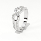 Aarinya Endless Infinity Ribbon Pave Band, The Continuous Loop Shimmer Ring, The Eternal Devotion Double-Shank Band
