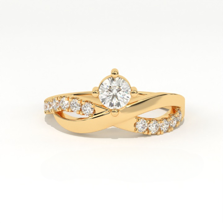 Aarinya Criss Cross Diamond Infinity Ring, The Infinite Devotion Crossover Ring, Rose Gold Infinity Ring