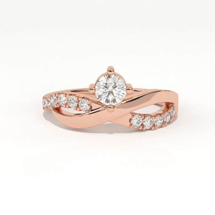 Aarinya Criss Cross Diamond Infinity Ring, The Infinite Devotion Crossover Ring, Rose Gold Infinity Ring