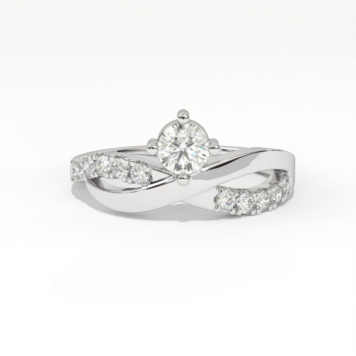 Aarinya Criss Cross Diamond Infinity Ring, The Infinite Devotion Crossover Ring, Rose Gold Infinity Ring