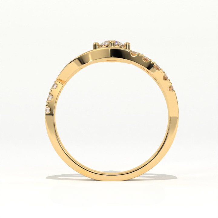 Aarinya Criss Cross Diamond Infinity Ring, The Infinite Devotion Crossover Ring, Rose Gold Infinity Ring