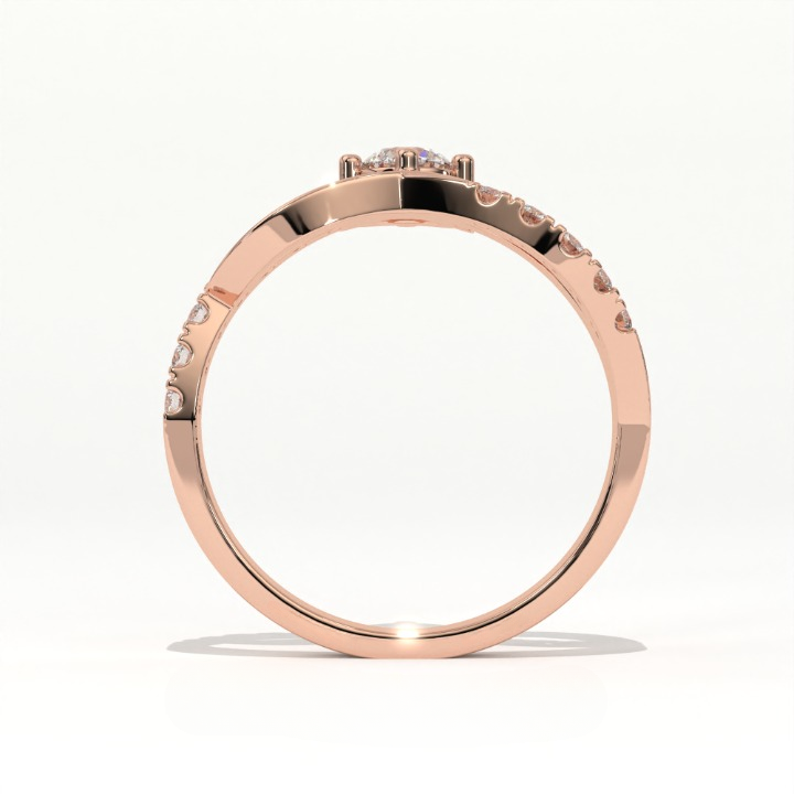 Aarinya Criss Cross Diamond Infinity Ring, The Infinite Devotion Crossover Ring, Rose Gold Infinity Ring