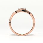 Aarinya Criss Cross Diamond Infinity Ring, The Infinite Devotion Crossover Ring, Rose Gold Infinity Ring
