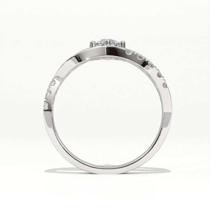 Aarinya Criss Cross Diamond Infinity Ring, The Infinite Devotion Crossover Ring, Rose Gold Infinity Ring