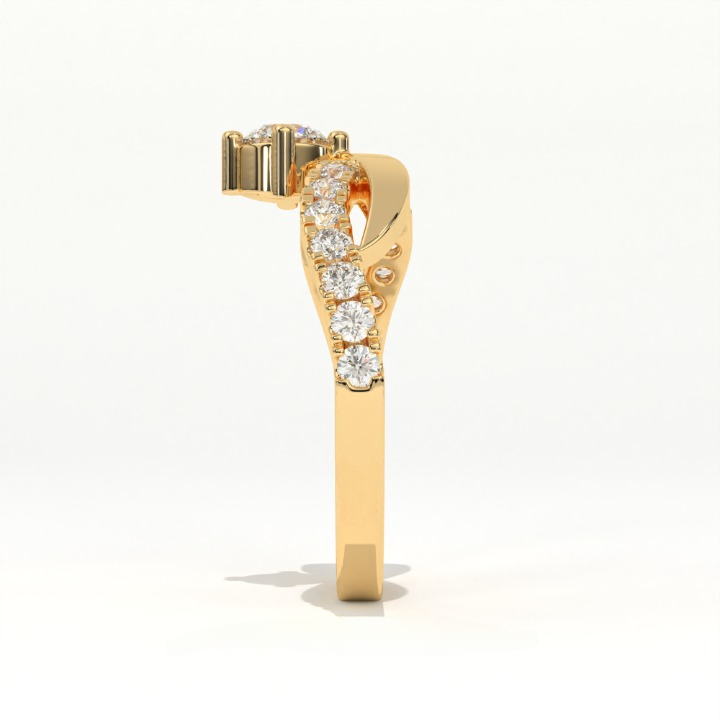Aarinya Criss Cross Diamond Infinity Ring, The Infinite Devotion Crossover Ring, Rose Gold Infinity Ring