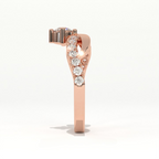 Aarinya Criss Cross Diamond Infinity Ring, The Infinite Devotion Crossover Ring, Rose Gold Infinity Ring