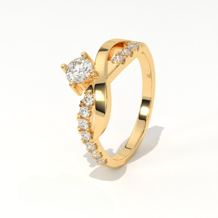 Aarinya Criss Cross Diamond Infinity Ring, The Infinite Devotion Crossover Ring, Rose Gold Infinity Ring