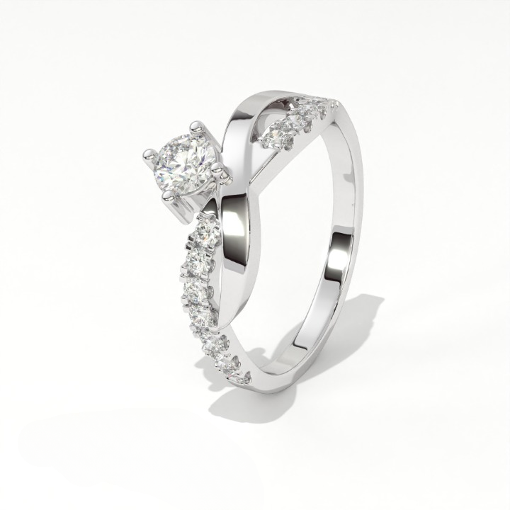 Aarinya Criss Cross Diamond Infinity Ring, The Infinite Devotion Crossover Ring, Rose Gold Infinity Ring