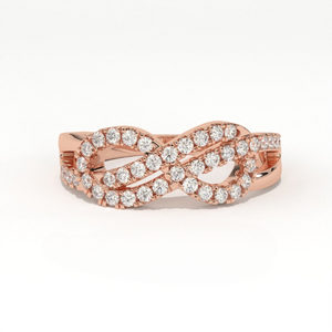 Aarinya Entwined Double Infinity Pave Ring