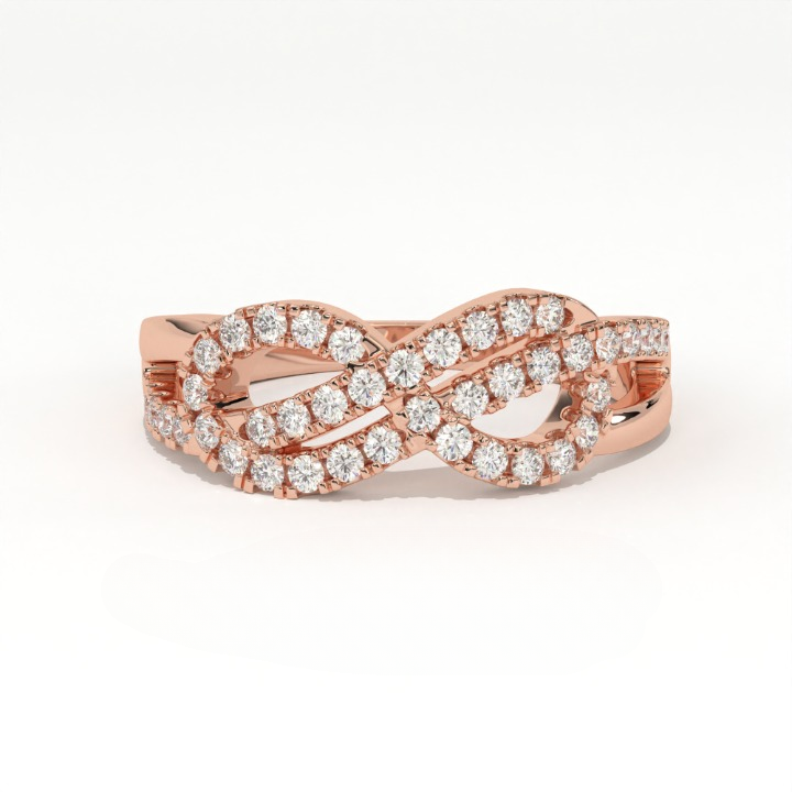 Aarinya Entwined Double Infinity Pave Ring, The Helix Interlocking Infinity Band, The Twin Flame Eternal Wave Ring