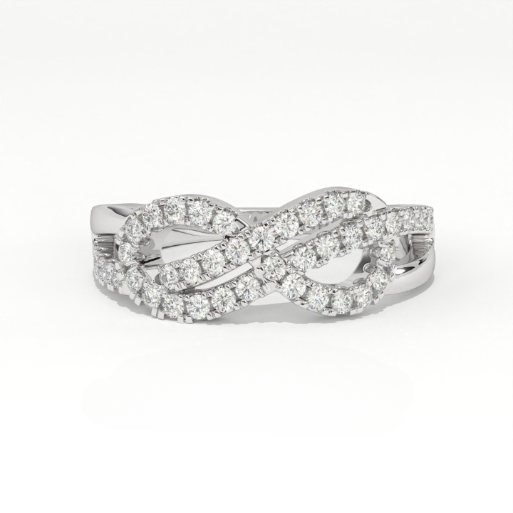 Aarinya Entwined Double Infinity Pave Ring, The Helix Interlocking Infinity Band, The Twin Flame Eternal Wave Ring
