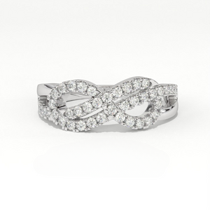 Aarinya Entwined Double Infinity Pave Ring