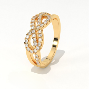 Aarinya Entwined Double Infinity Pave Ring