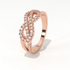 Aarinya Entwined Double Infinity Pave Ring, The Helix Interlocking Infinity Band, The Twin Flame Eternal Wave Ring