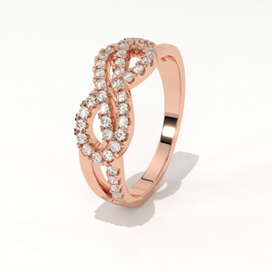 Aarinya Entwined Double Infinity Pave Ring