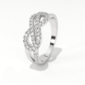 Aarinya Entwined Double Infinity Pave Ring