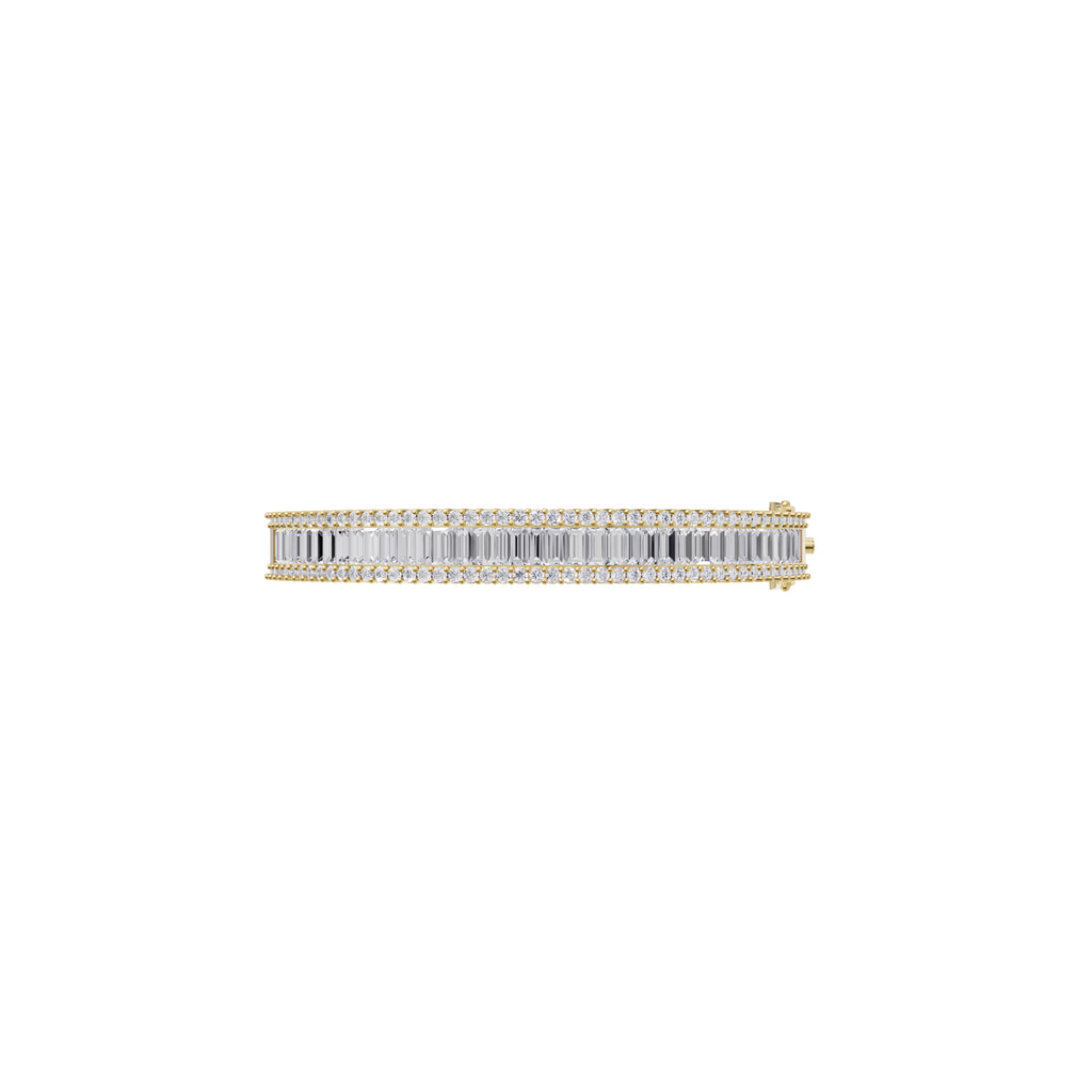 Aarinya Baguette Diamond Kada Bracelet, Linear Luminance Diamond Bracelet