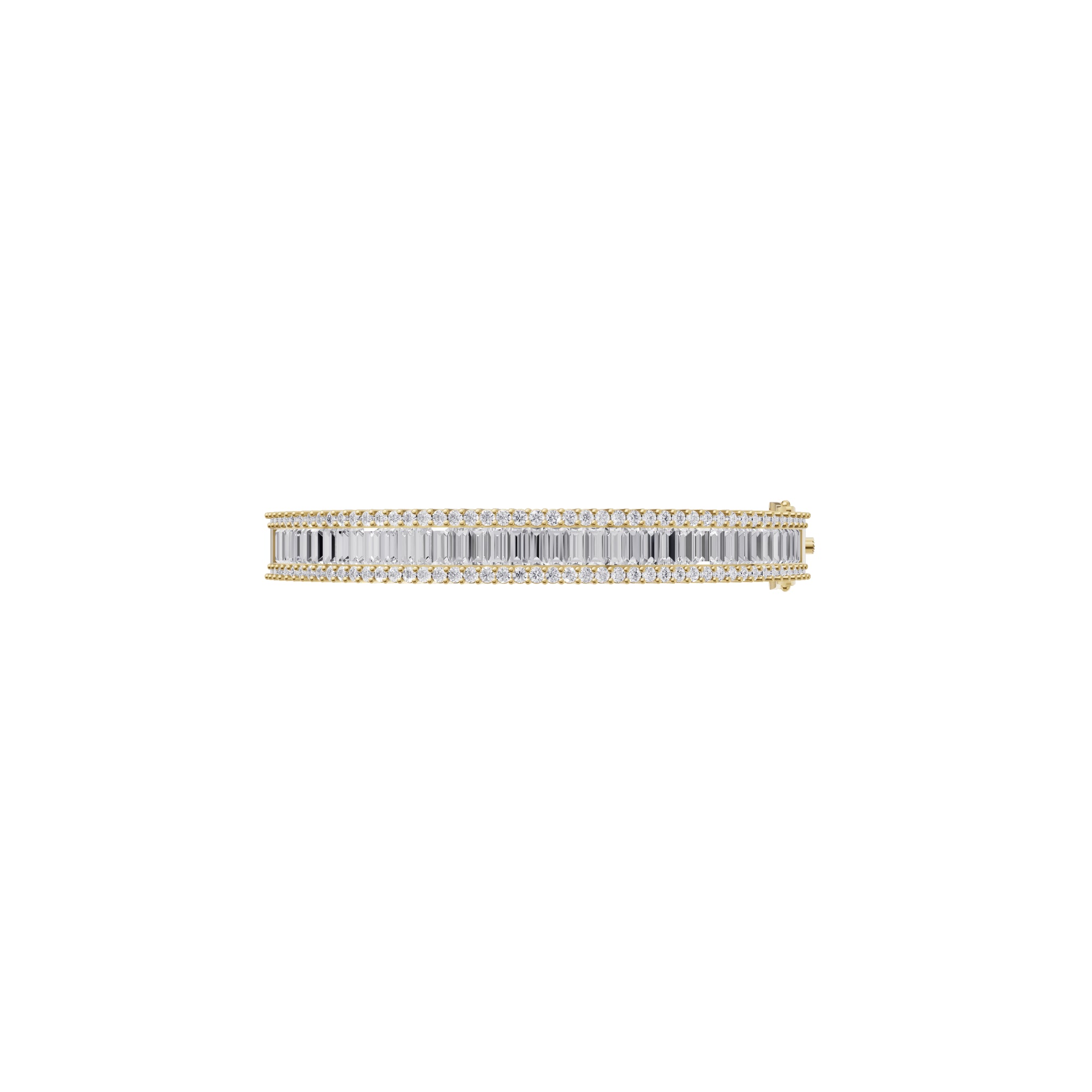 Aarinya Baguette Diamond Kada Bracelet, Linear Luminance Diamond Bracelet