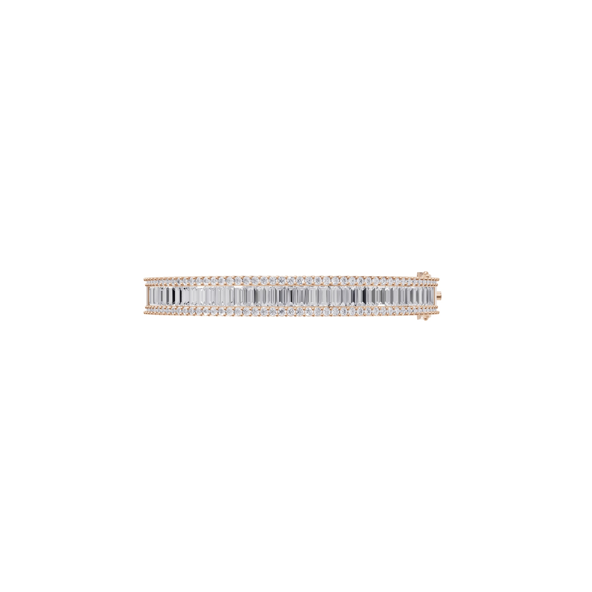 Aarinya Baguette Diamond Kada Bracelet, Linear Luminance Diamond Bracelet