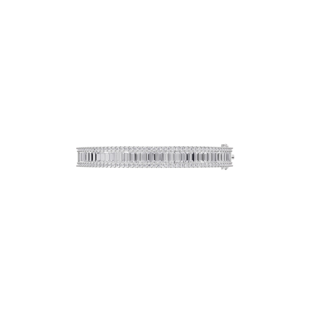 Aarinya Baguette Diamond Kada Bracelet, Linear Luminance Diamond Bracelet