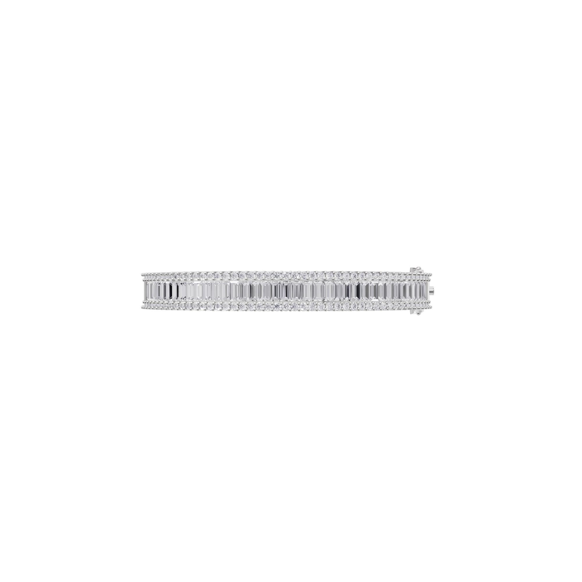 Aarinya Baguette Diamond Kada Bracelet, Linear Luminance Diamond Bracelet
