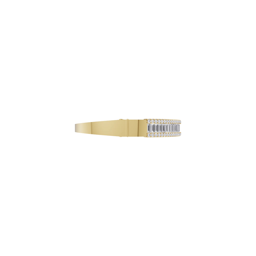 Aarinya Baguette Diamond Kada Bracelet, Linear Luminance Diamond Bracelet