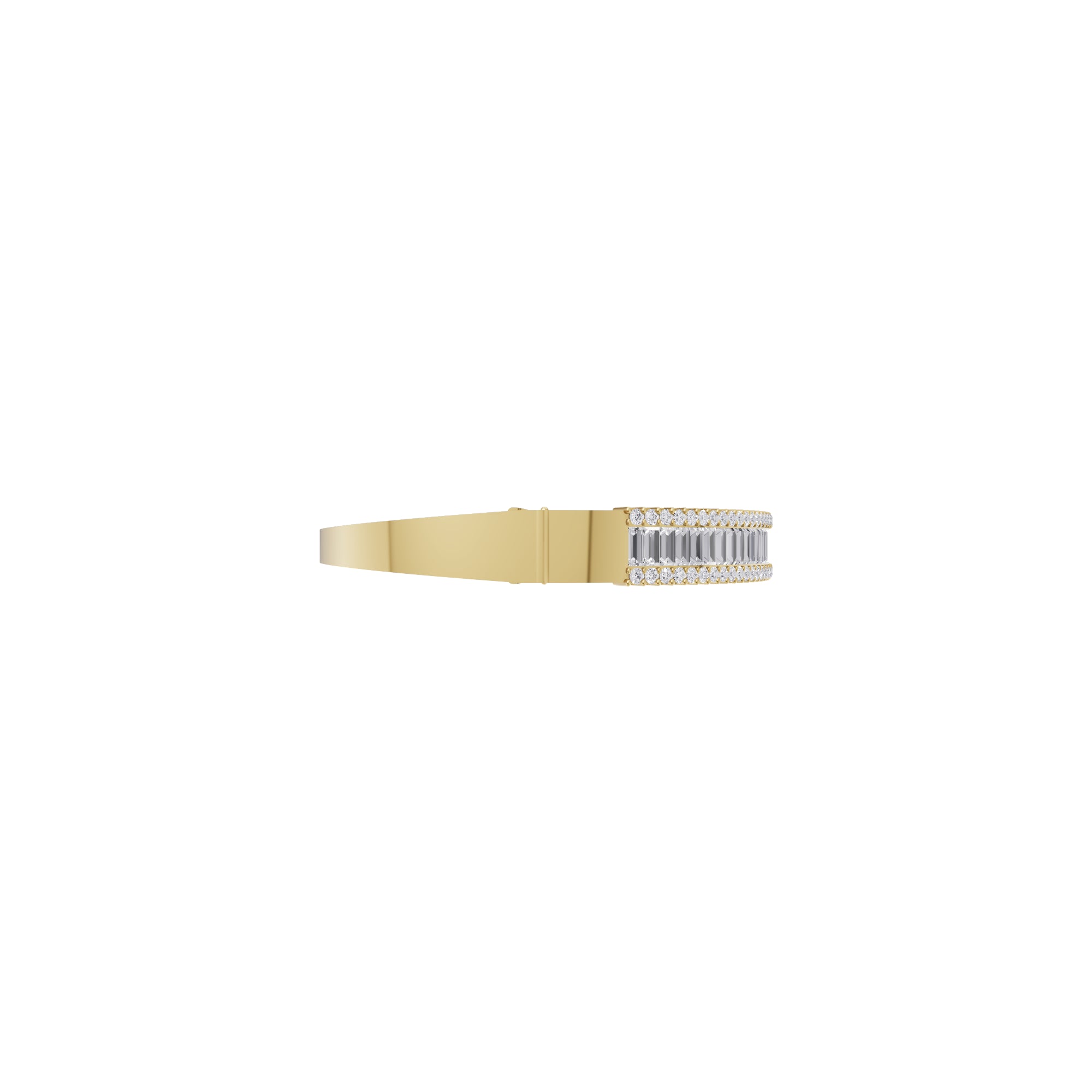 Aarinya Baguette Diamond Kada Bracelet, Linear Luminance Diamond Bracelet