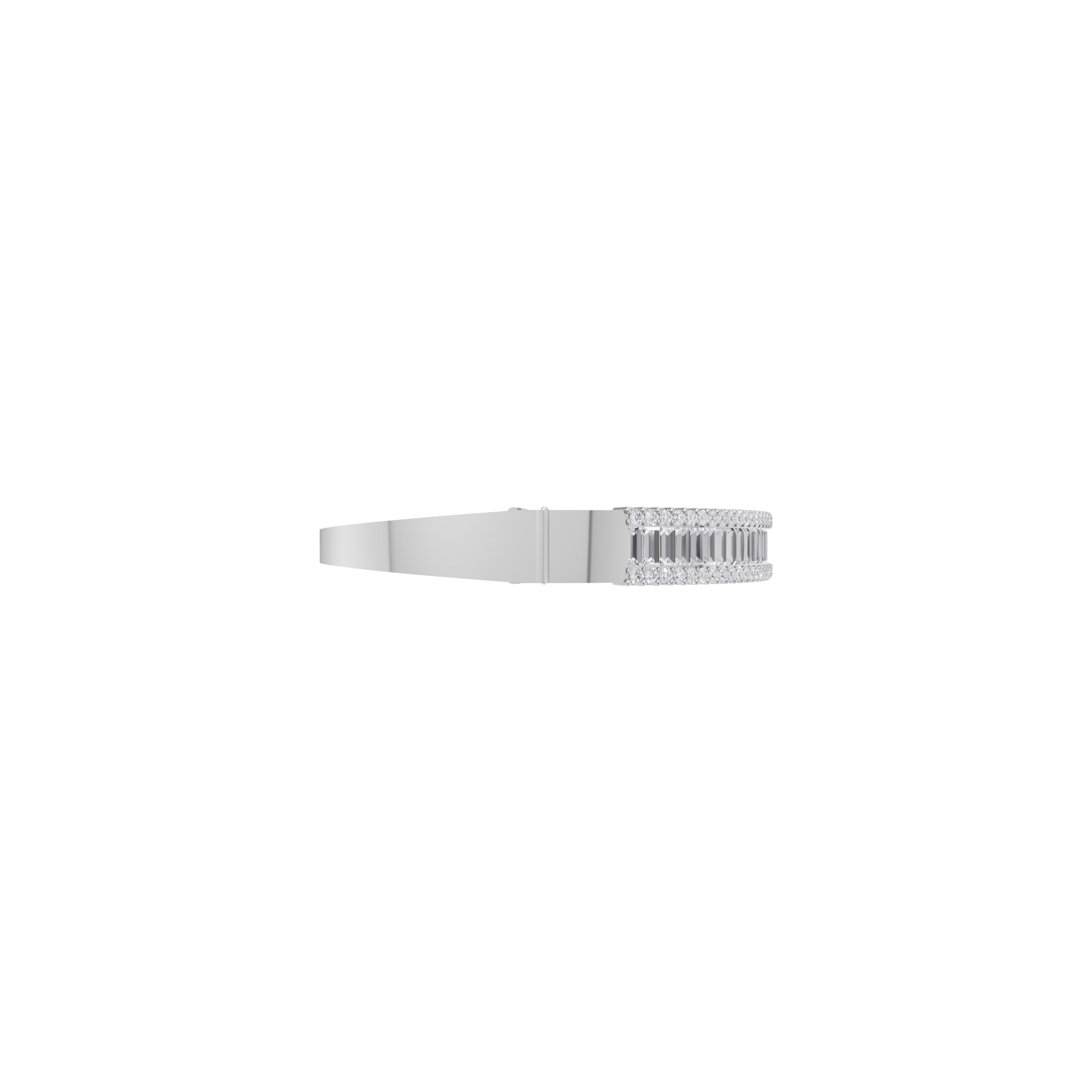 Aarinya Baguette Diamond Kada Bracelet, Linear Luminance Diamond Bracelet