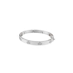 Aarinya Bloom Lattice Lab grown Diamond Oval Cuff Bracelet, Florenza Quatrefoil Diamond Kada Bracelet