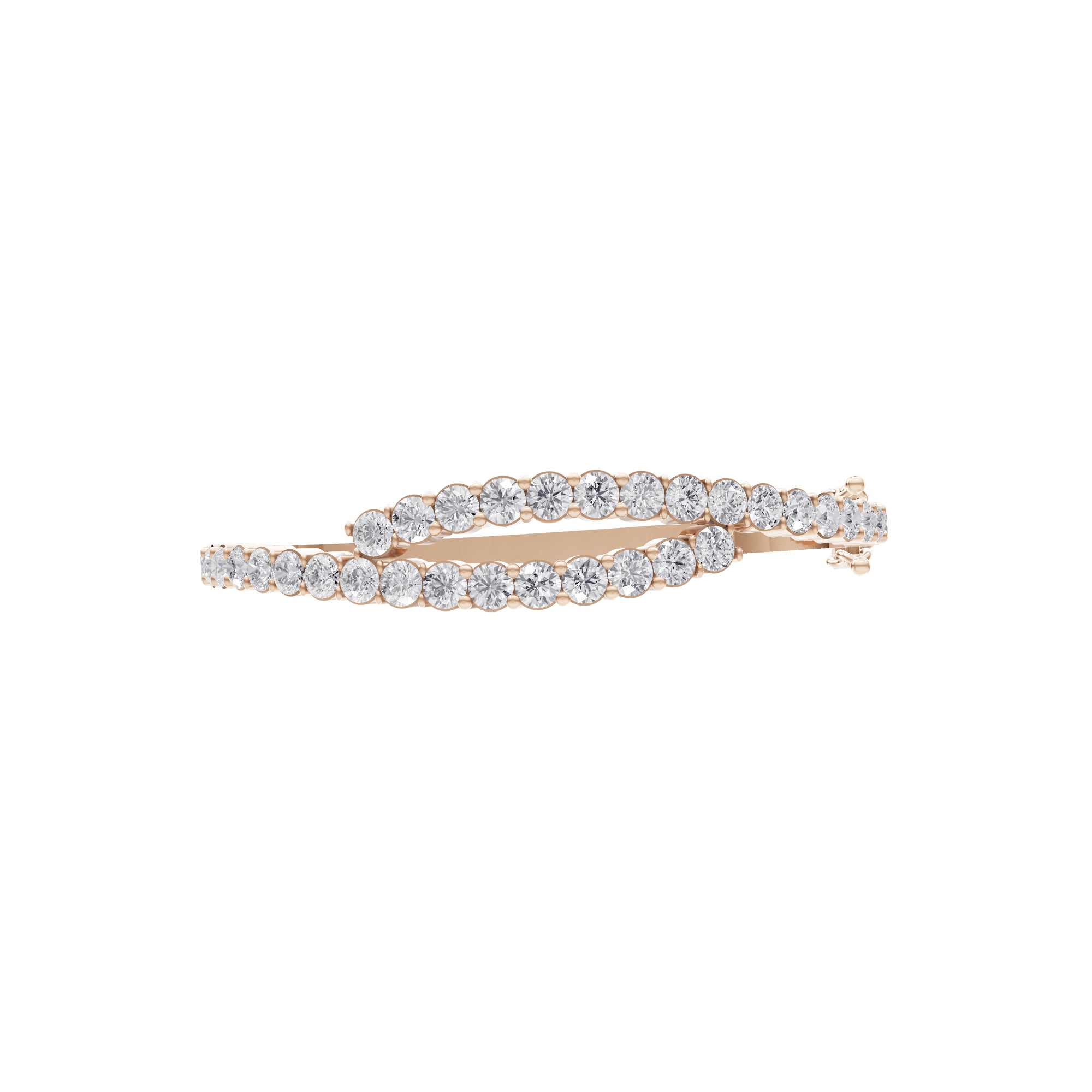 Aarinya Interlocking Dual-Row Diamond Bracelet, The Crossover Luminance Diamond Kada Bracelet