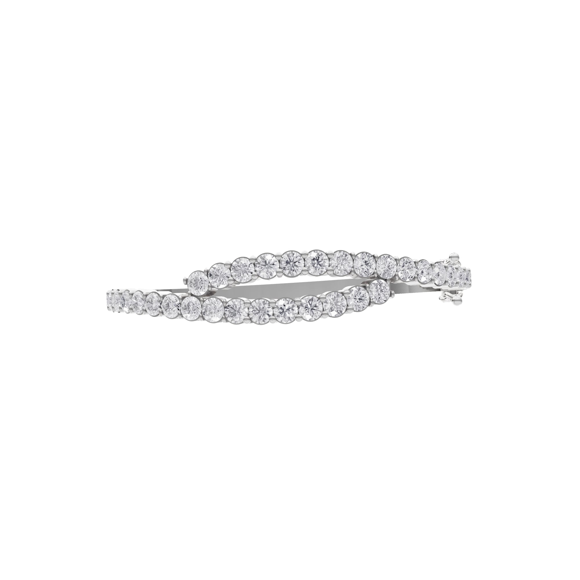 Aarinya Interlocking Dual-Row Diamond Bracelet, The Crossover Luminance Diamond Kada Bracelet
