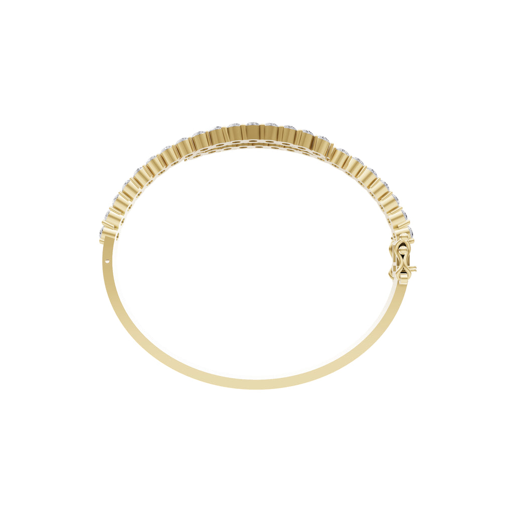 Aarinya Interlocking Dual-Row Diamond Bracelet, The Crossover Luminance Diamond Kada Bracelet