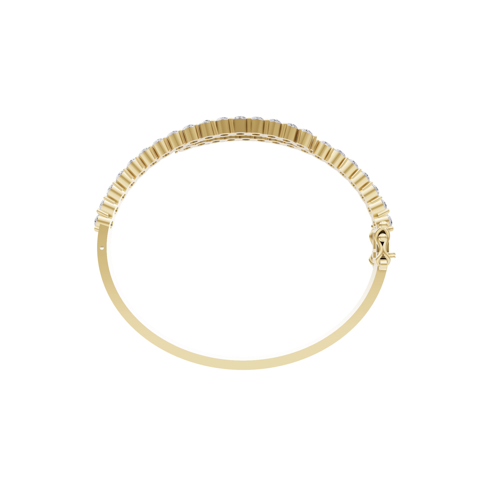 Aarinya Interlocking Dual-Row Diamond Bracelet, The Crossover Luminance Diamond Kada Bracelet
