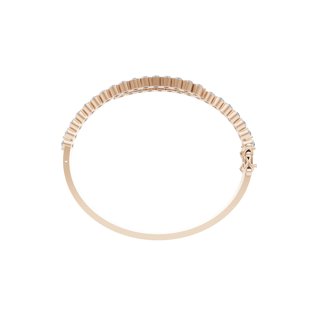 Aarinya Interlocking Dual-Row Diamond Bracelet, The Crossover Luminance Diamond Kada Bracelet