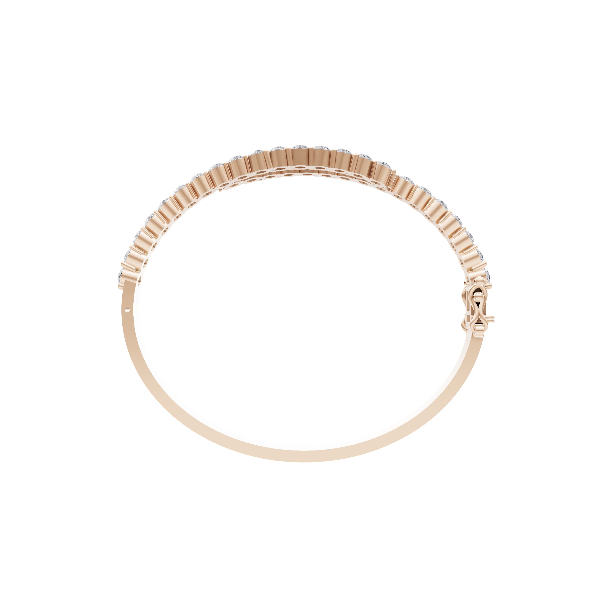 Aarinya Interlocking Dual-Row Diamond Bracelet, The Crossover Luminance Diamond Kada Bracelet