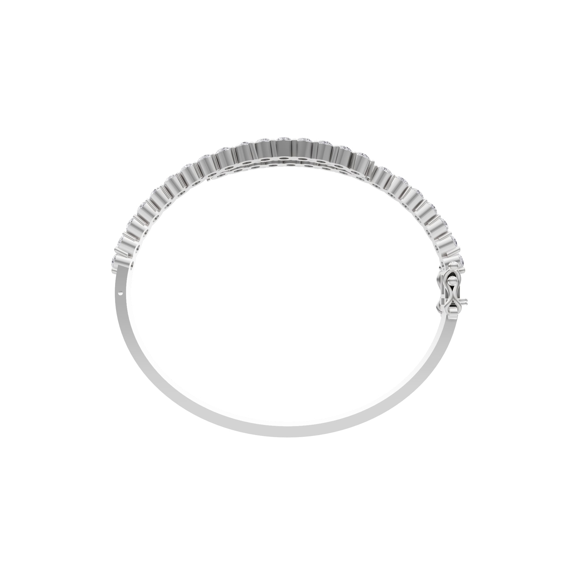 Aarinya Interlocking Dual-Row Diamond Bracelet, The Crossover Luminance Diamond Kada Bracelet