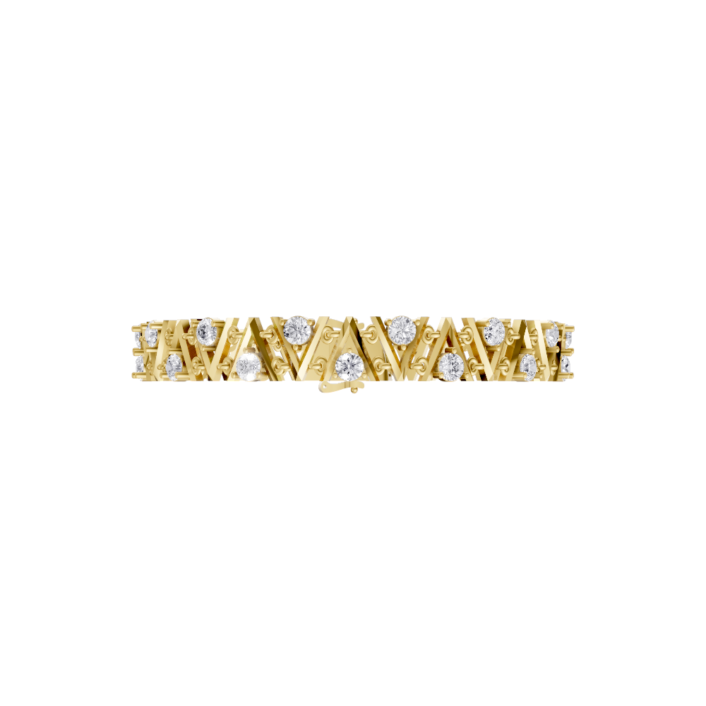 Aarinya Geometric Zigzag Diamond Link Bracelet