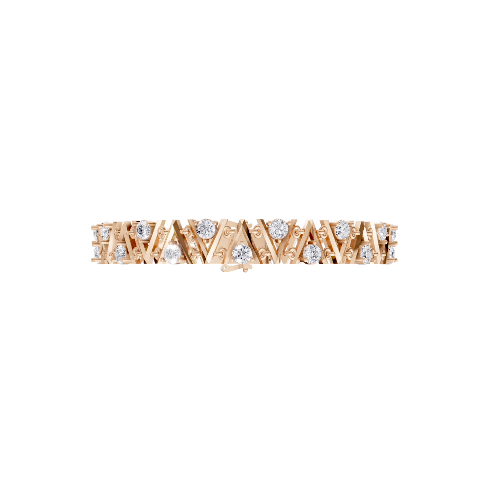 Aarinya Geometric Zigzag Diamond Link Bracelet