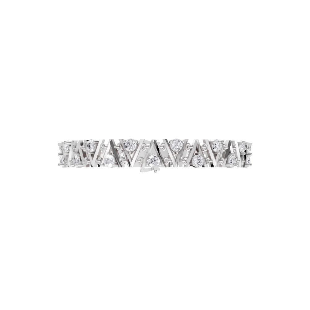 Aarinya Geometric Zigzag Diamond Link Bracelet