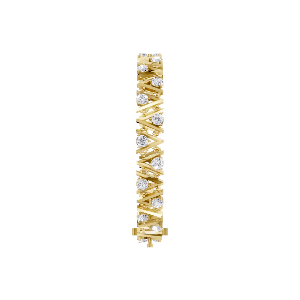Aarinya Geometric Zigzag Diamond Link Bracelet
