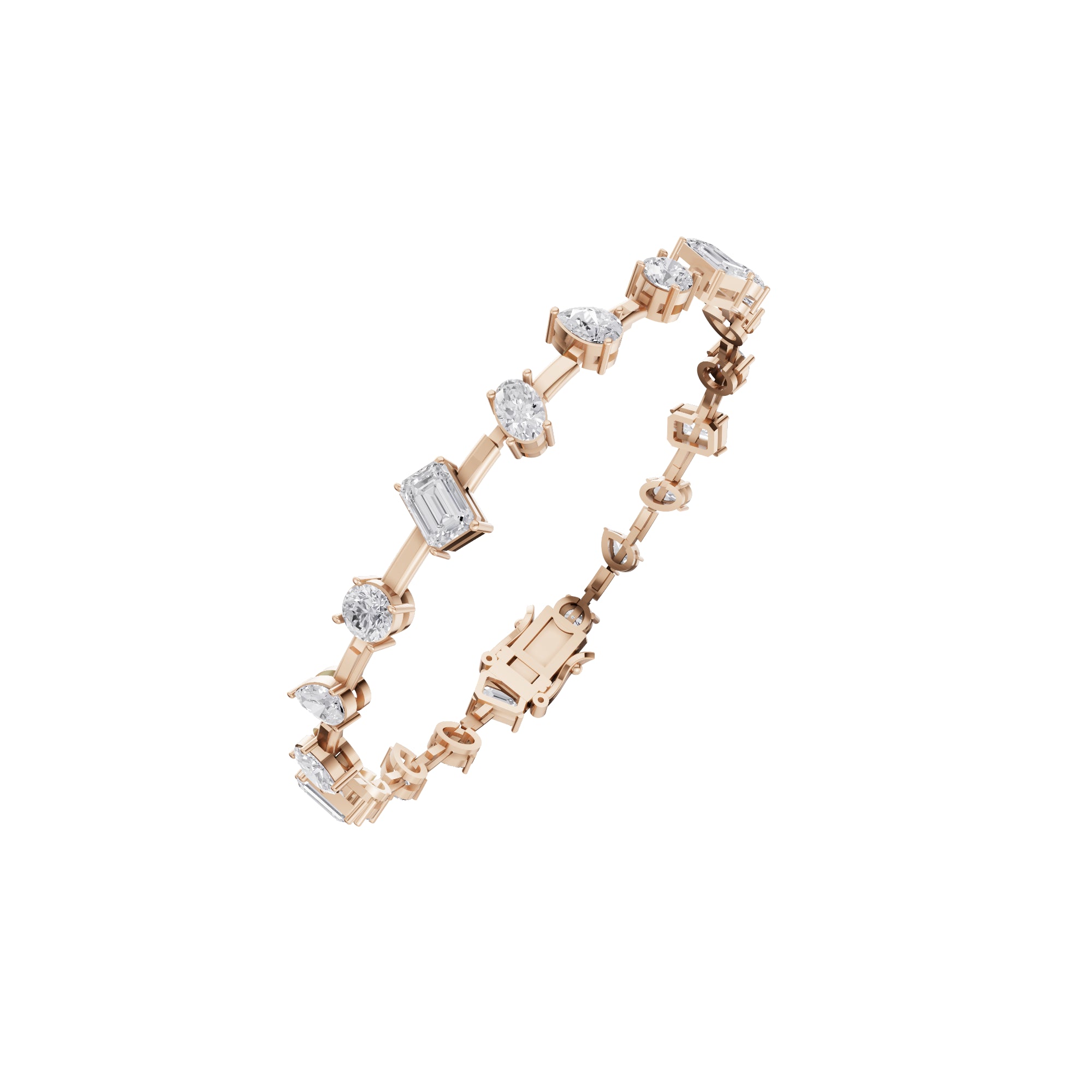 Aarinya Fancy-Cut Lab Grown Diamond Bracelet, Mixed-Cut Diamond Tennis Bracelet