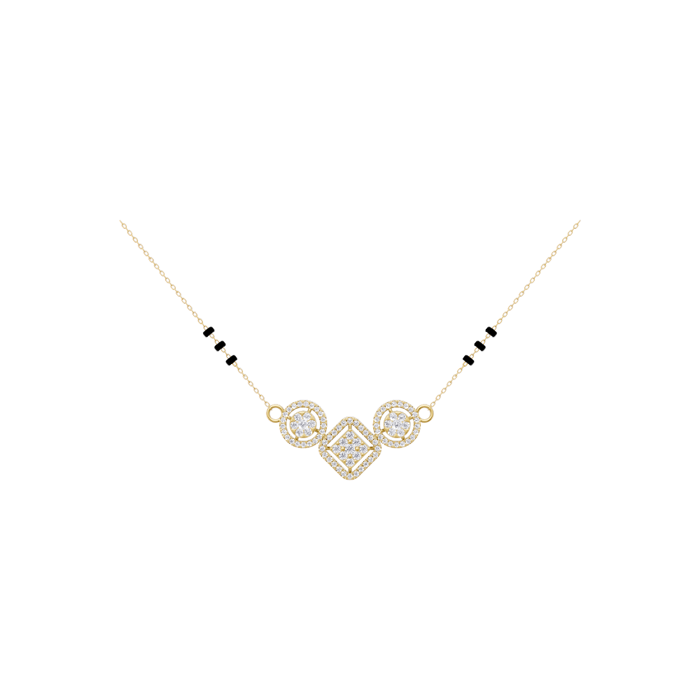 Aarinya Rhombus & Double-Halo Mangalsutra