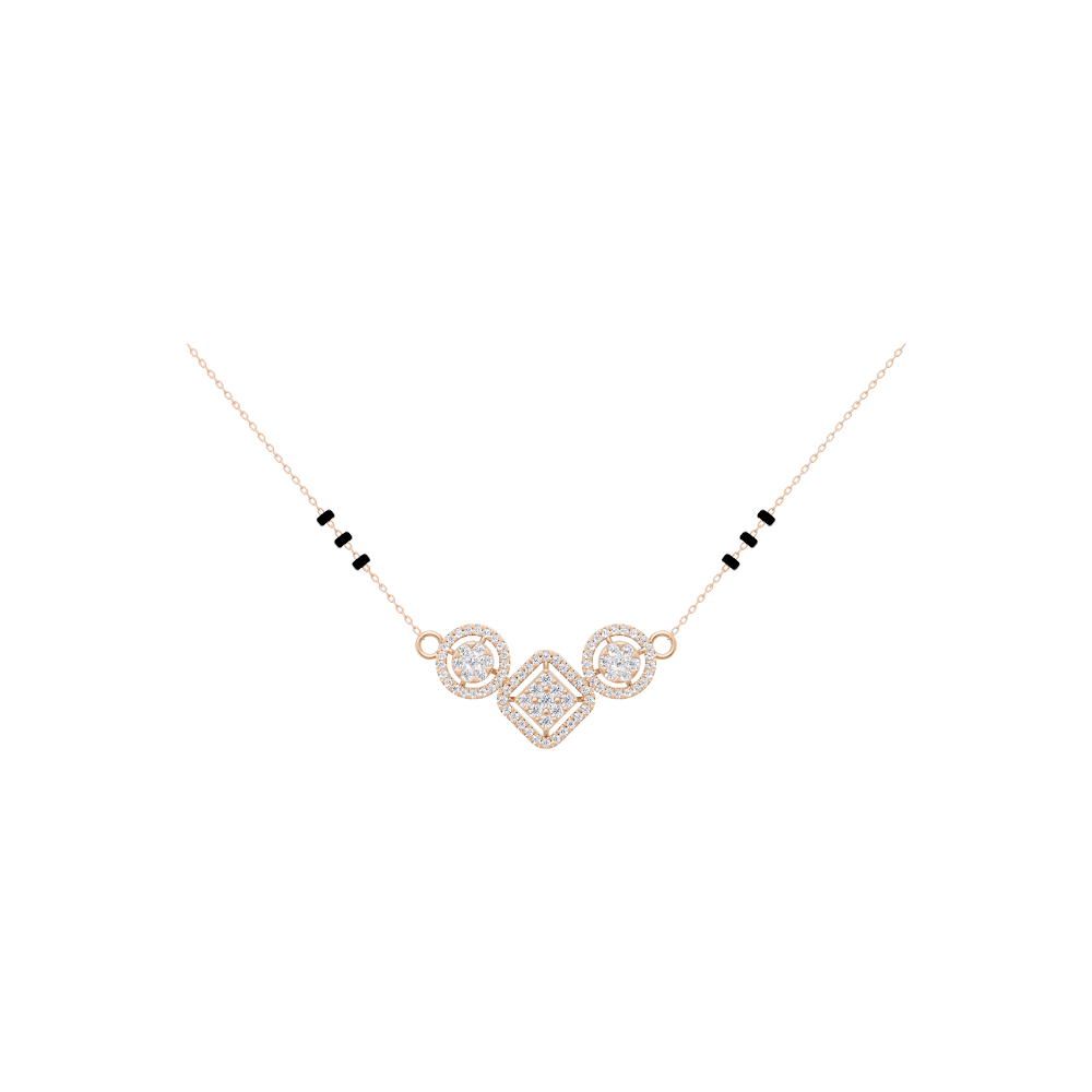 Aarinya Rhombus & Double-Halo Mangalsutra