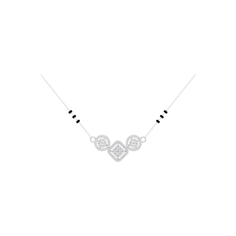 Aarinya Rhombus & Double-Halo Mangalsutra